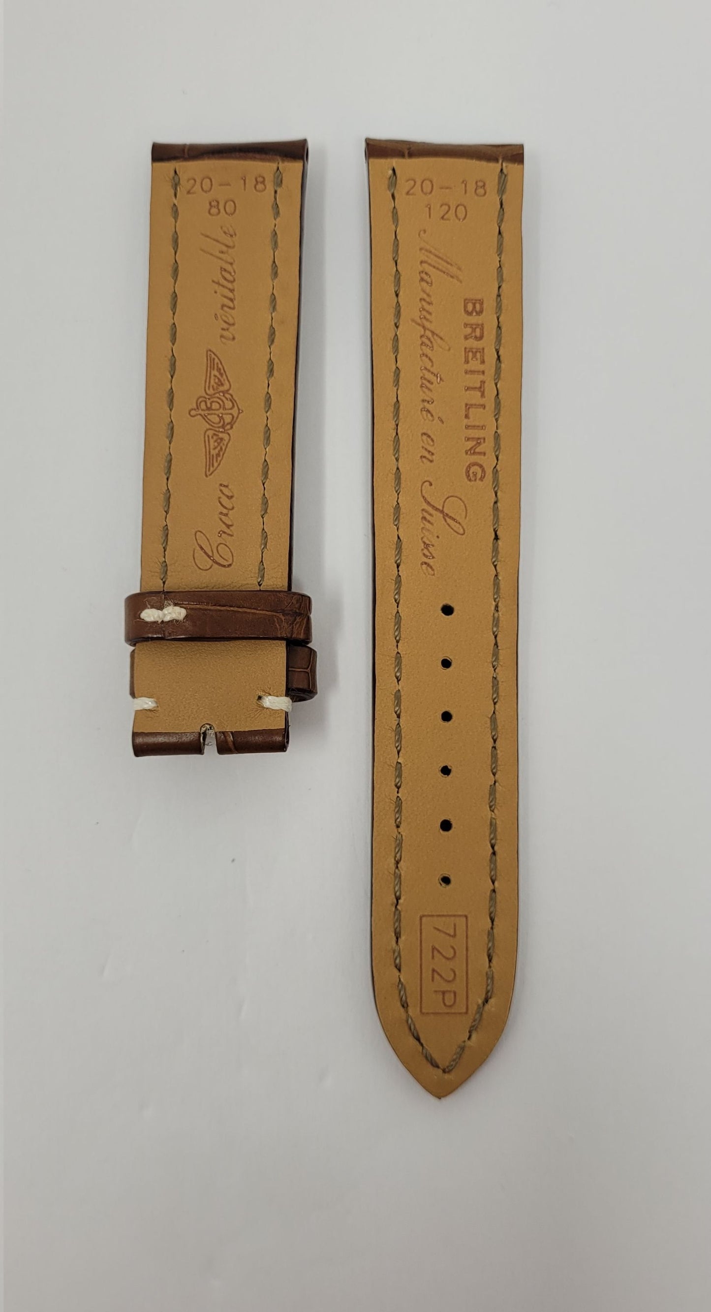 Breitling BRAUNES ALLIGATORLEDERARMBAND - 20 MM 722P