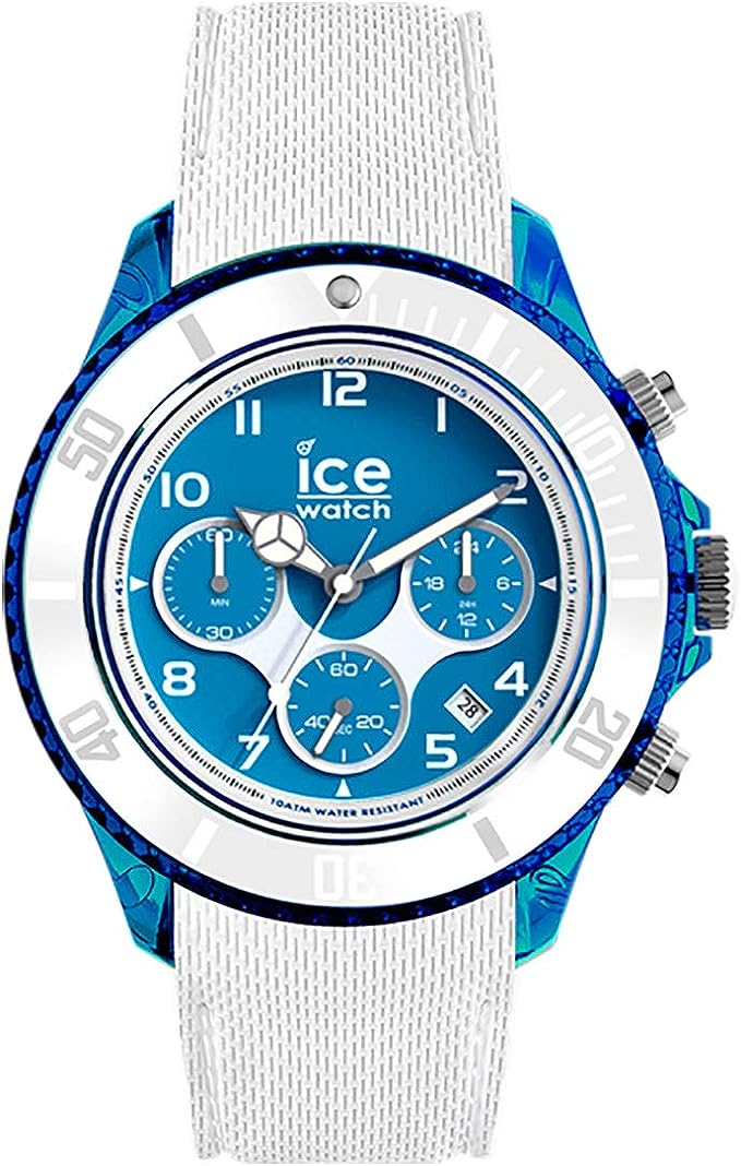 ICE-WATCH - ICE dune White Superman blue - Weiße Herrenuhr mit Silikonarmband - Chrono (014220)