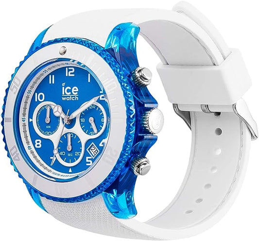 Ice-Watch - ICE dune Superman blue - Weiße HerrenUhr mit Silikonarmband - Chrono (014224)