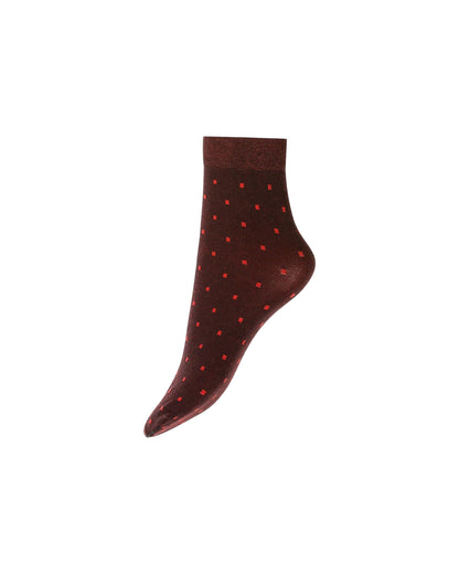 Wolford Baumwollsocken für Damen, Schwarz/Kirschrot