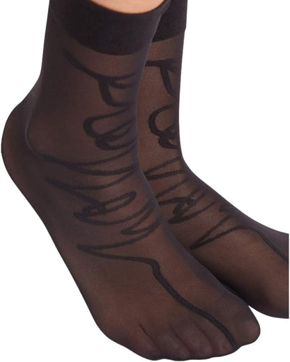 Wolford Damen Aurora Script Socks black OS