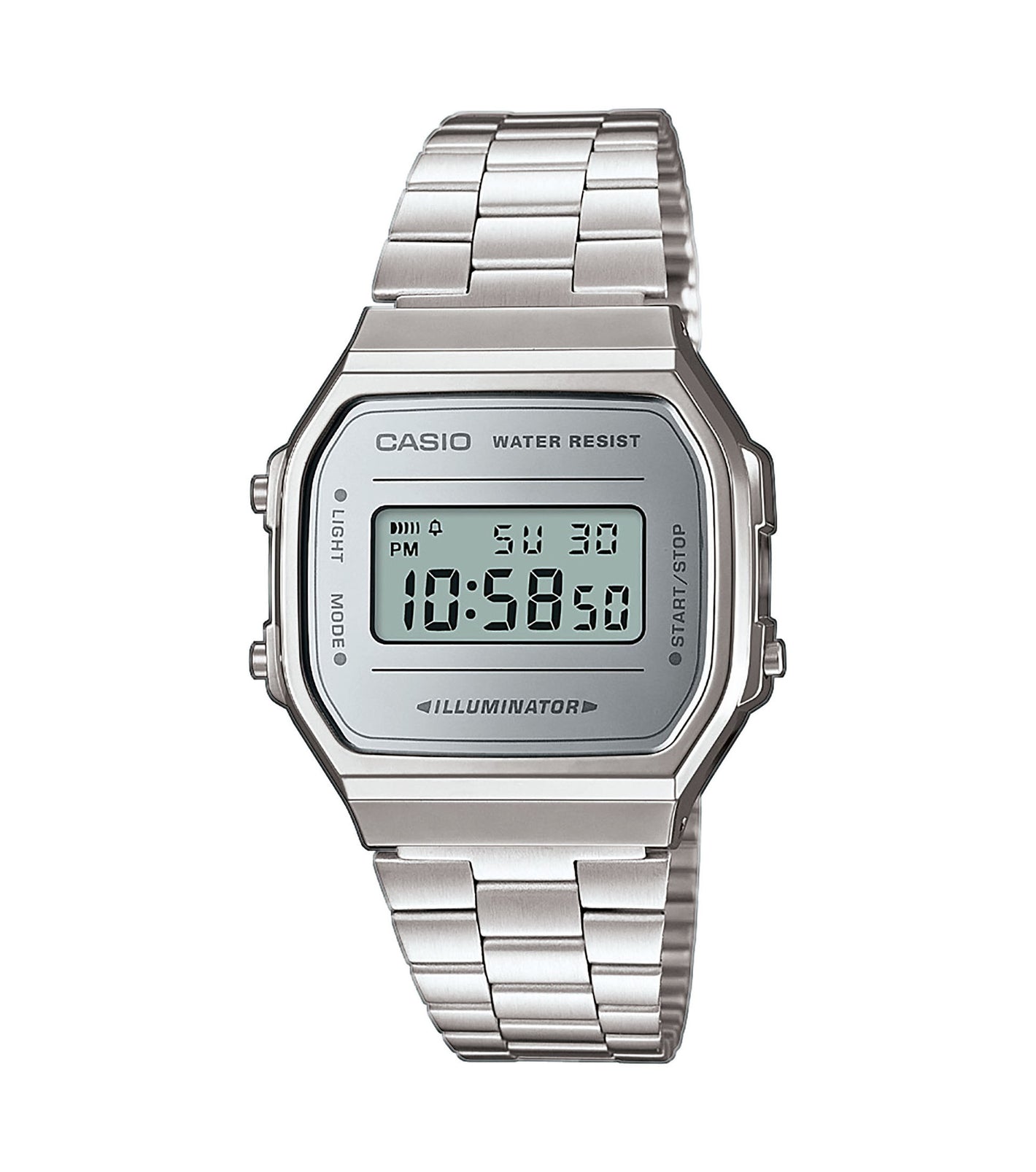 CASIO Unisex  Armbanduhr Digital Quarz Edelstahl A168WEM-7EF