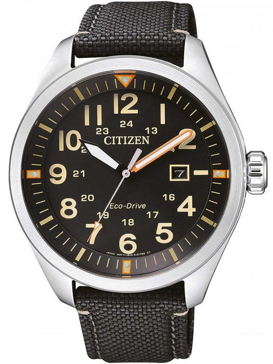Citizen Herren Analog Eco-Drive Uhr mit Nylon Armband AW5000-24E