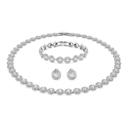 Angelic Set Rundschliff von Swarovski - Weiß, Rhodiniert