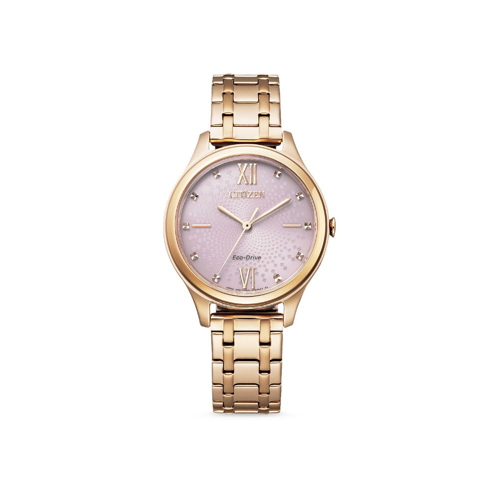 Citizen Damen Analog Eco-Drive Uhr mit Edelstahl Armband EM0503-75X