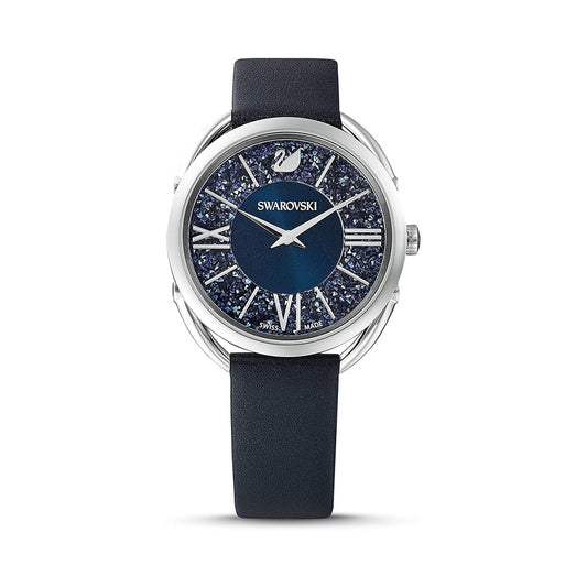 Crystalline Glam Uhr von Swarovski - Lederarmband, Blau