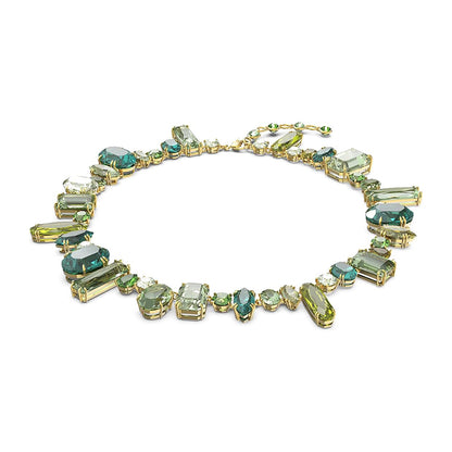Gema Halskette Verschiedene Schliffe von Swarovski - Grün, Goldlegierungsschicht