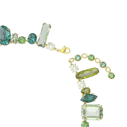 Gema Halskette Verschiedene Schliffe von Swarovski - Grün, Goldlegierungsschicht