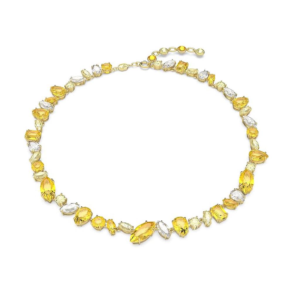 Gema Halskette von Swarovski - Gelb, Goldlegierungsschicht