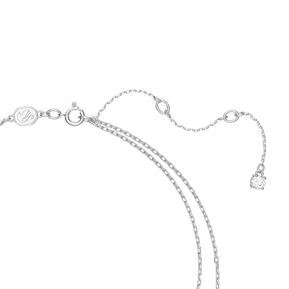 Gema Halskette von Swarovski - Weiß, Rhodiniert