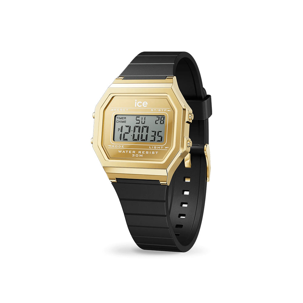 Ice-Watch Ice Digit Retro Metal Gold Mirror Black (S)