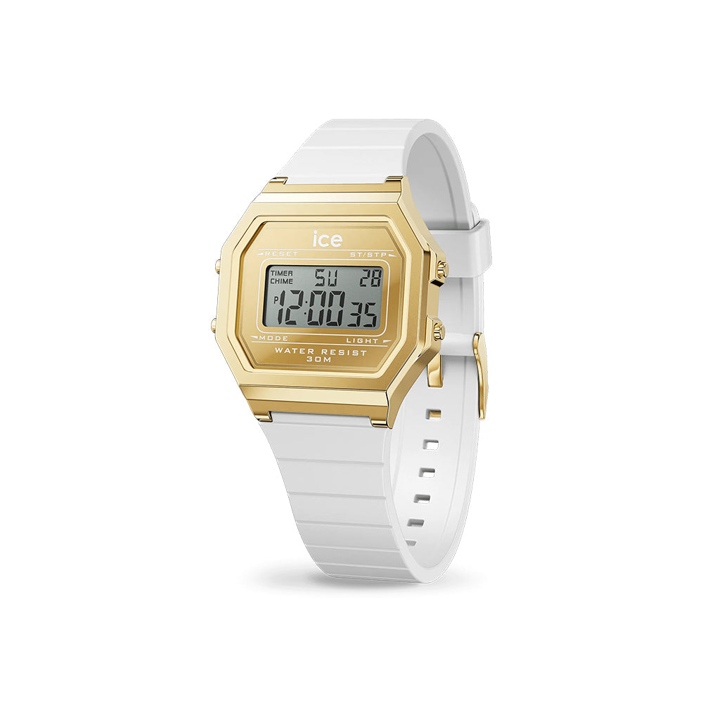 Ice-Watch Ice Digit Retro Metal Gold Mirror White (S)