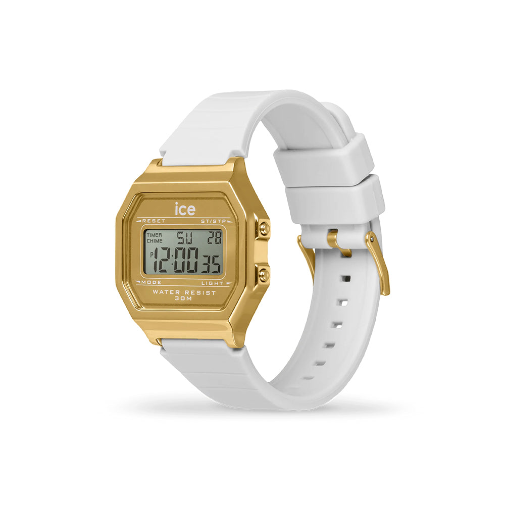 Ice-Watch Ice Digit Retro Metal Gold Mirror White (S)