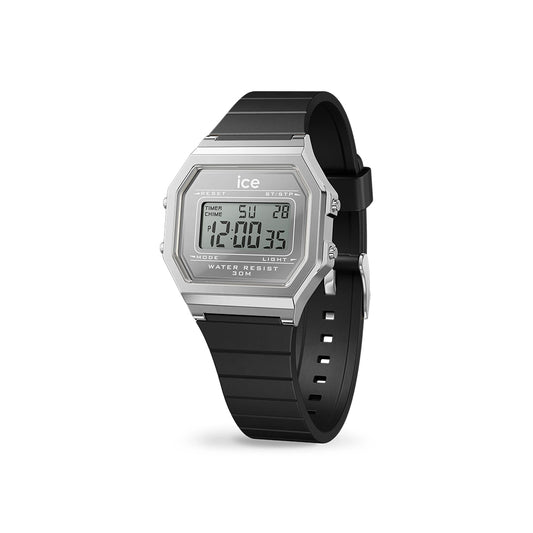 Ice-Watch Ice Digit Retro Metal Silver Mirror Black (S)