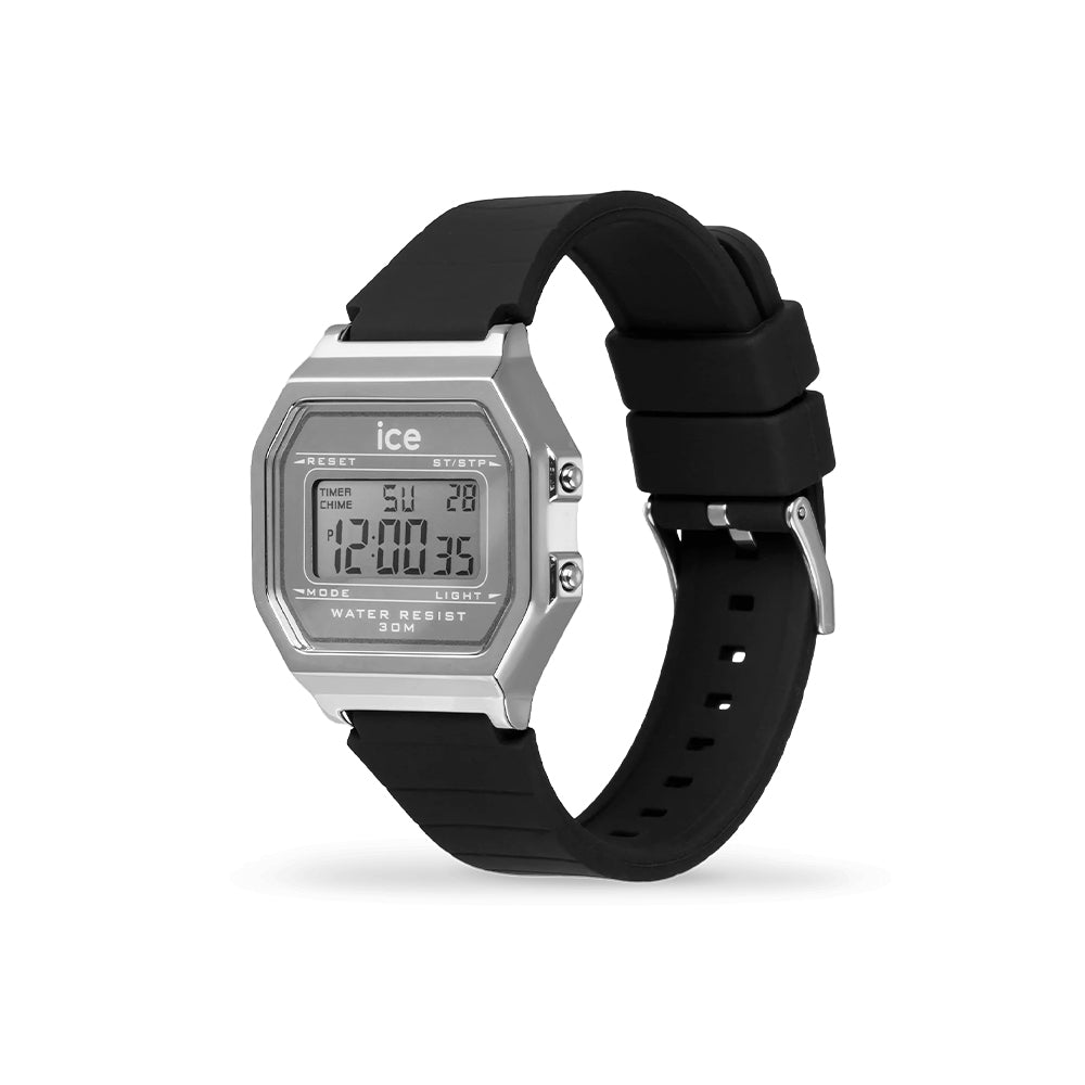 Ice-Watch Ice Digit Retro Metal Silver Mirror Black (S)