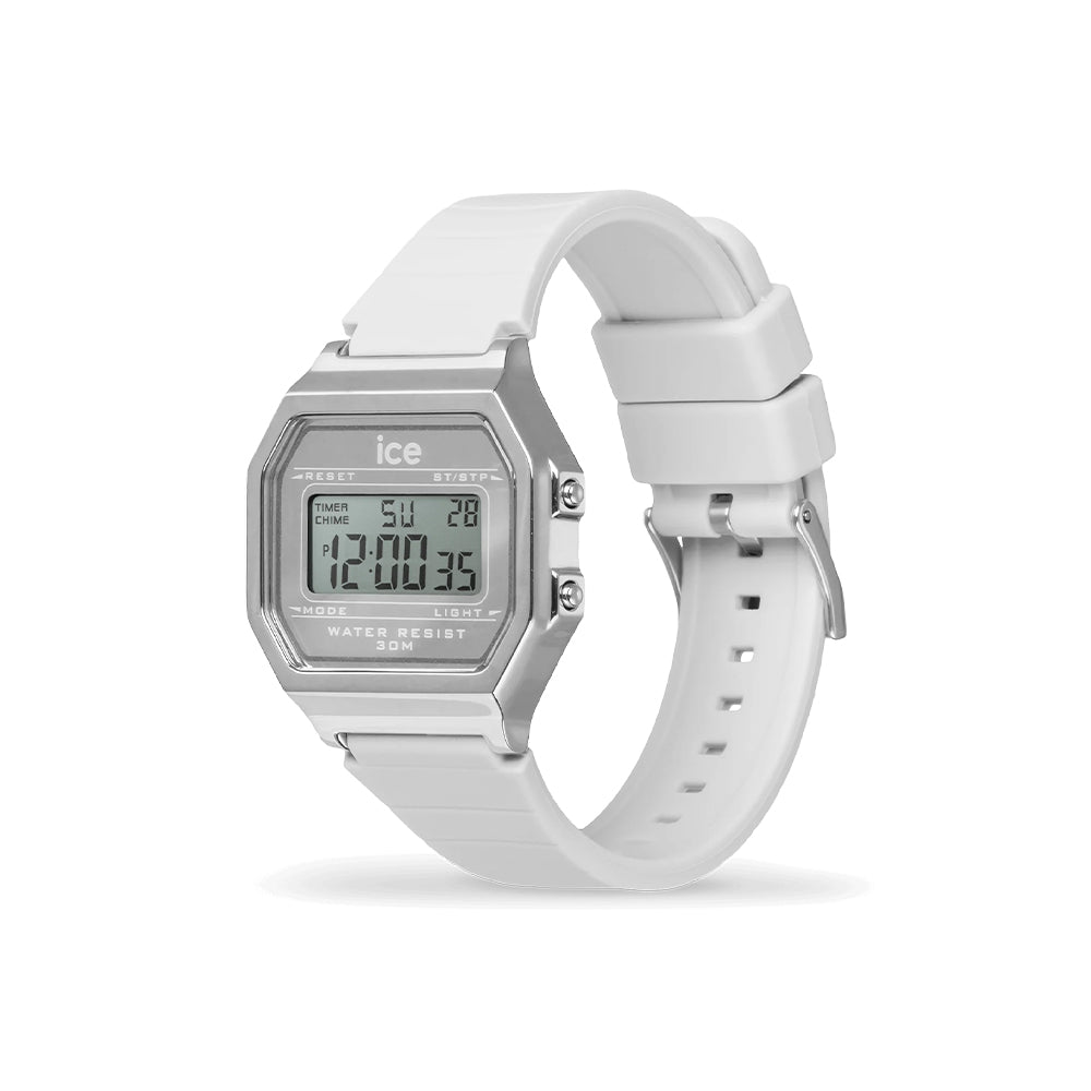 Ice-Watch Ice Digit Retro Metal Silver Mirror White (S)