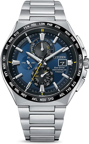Citizen Herren Chronograph Eco-Drive Armbanduhr Titan AT8234-85L