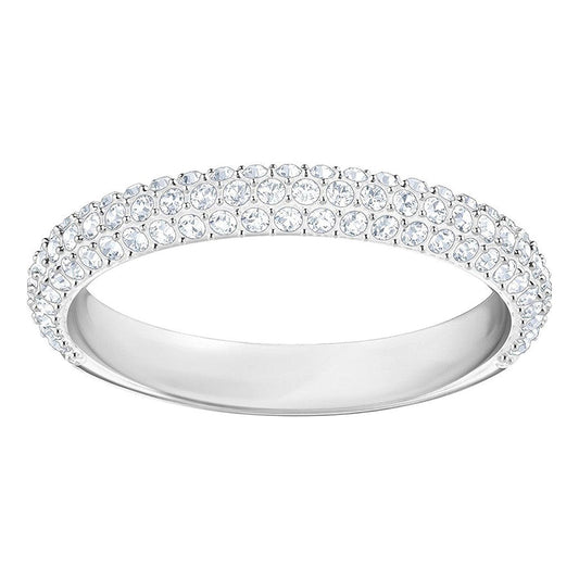 Stone Ring von Swarovski - Weiß, Rhodiniert (Ringgröße: 58)