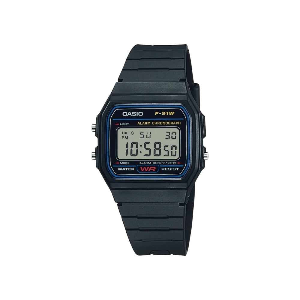 Casio Digital F-91W-1YEG Schwarz