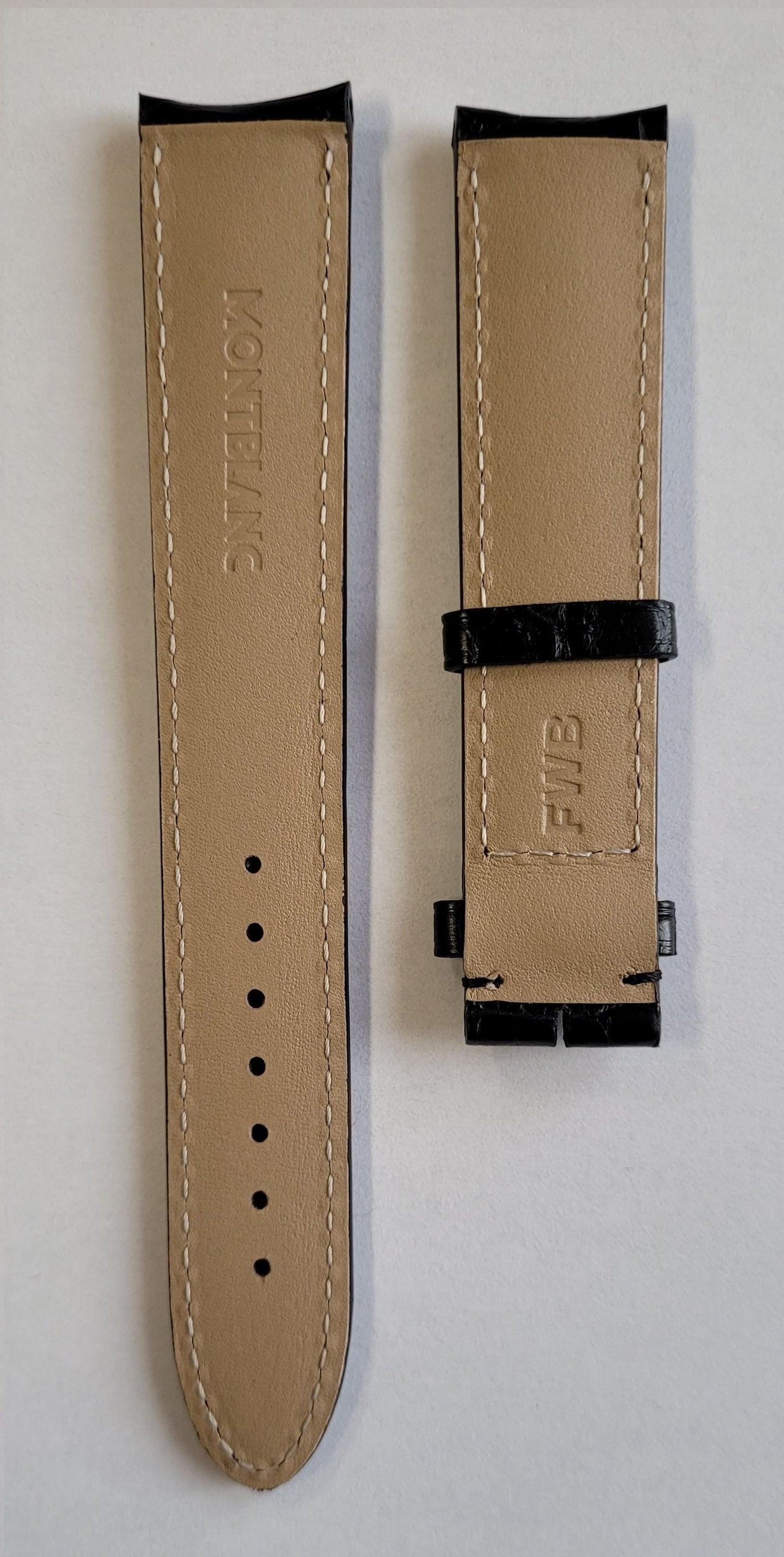 Montblanc Krokolederband Schwarz 19mm XL