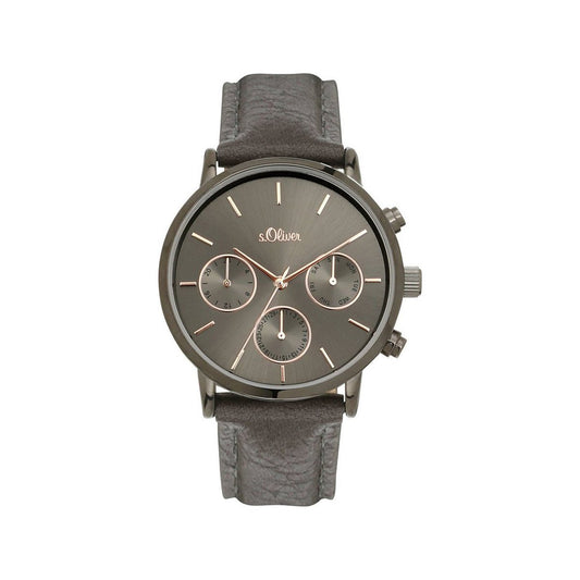 s.Oliver Damen Analog Quarz Uhr mit Leder Armband SO-4202-LM