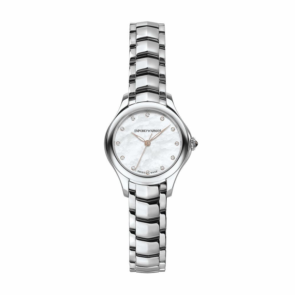 Emporio Armani Damen Swiss Made Uhr mit Edelstahl Armband ARS8560