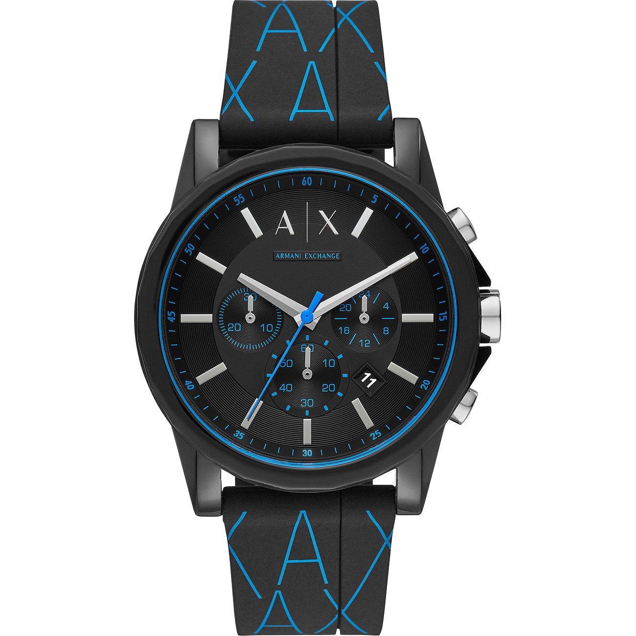 ARMANI EXCHANGE Herren Chronograph Quarz Uhr mit Silikon Armband AX1342