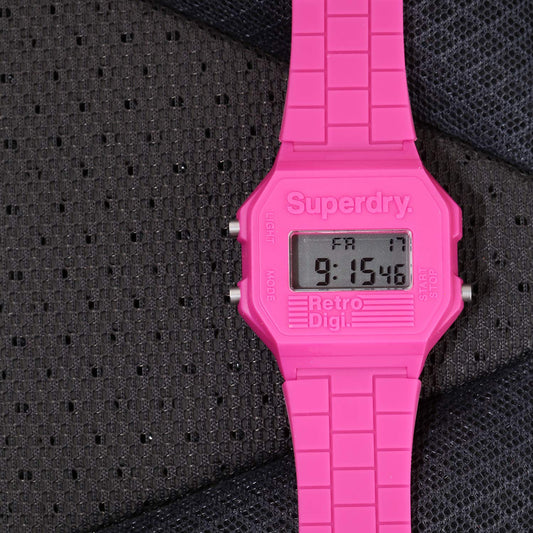 Superdry Damen Digital Quarz Uhr mit Silikon Armband SYL201P