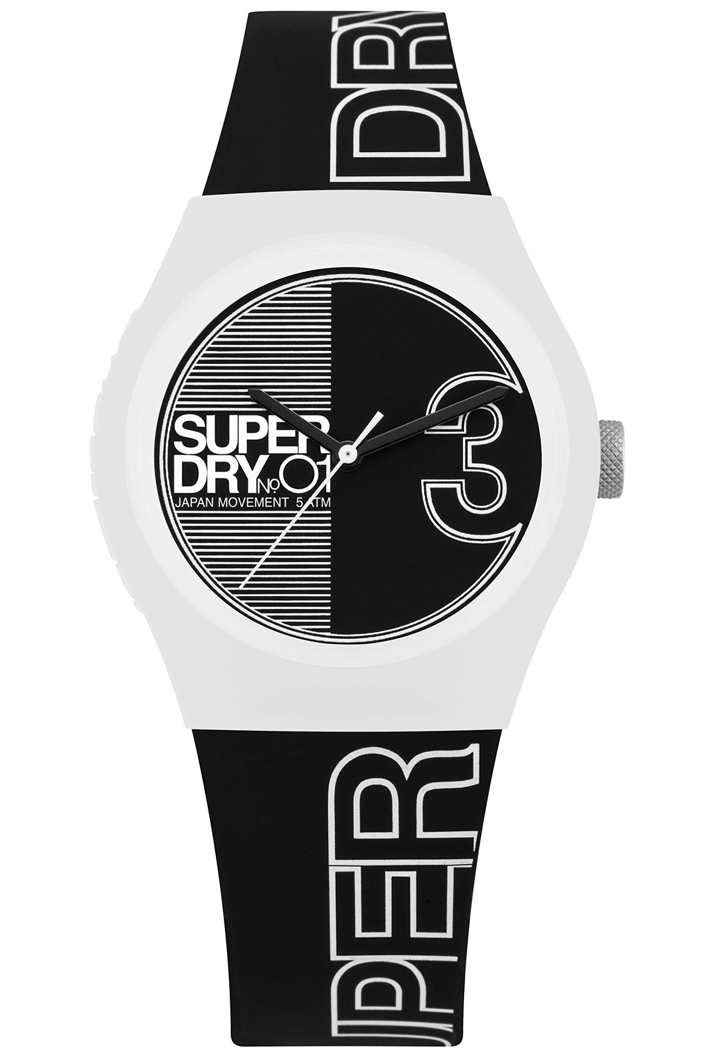 Superdry Damen Analog Quarz Uhr mit Silikon Armband SYL239BW