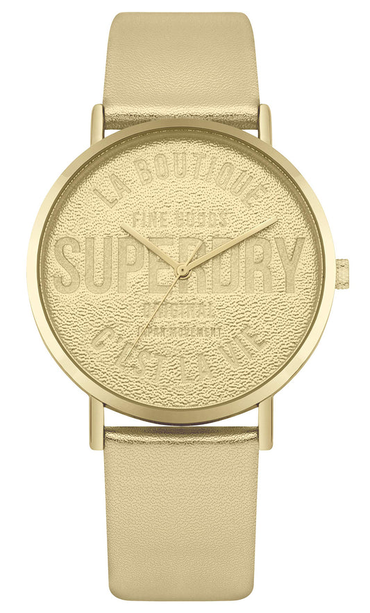 Superdry Damen Analog Quarz Uhr mit Leder Armband SYL251G