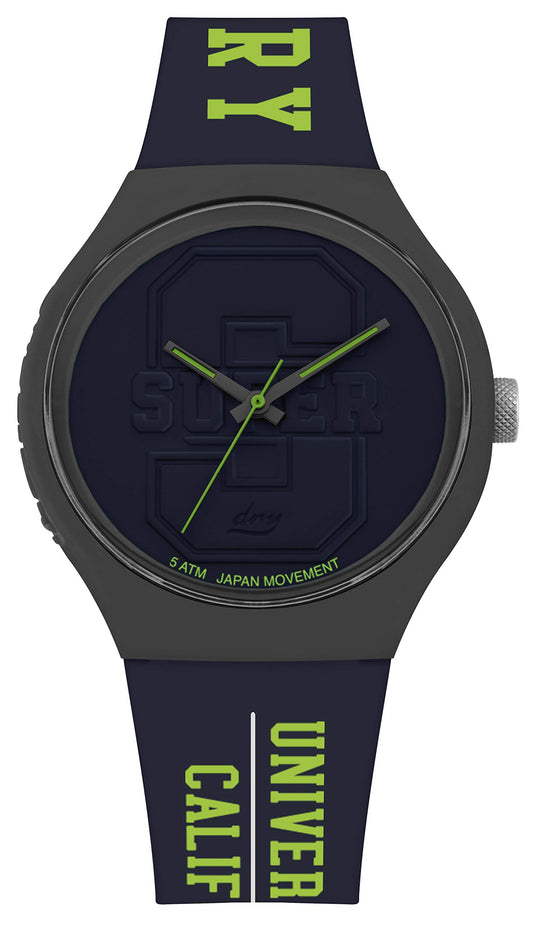 Superdry Herren Analog Quarz Uhr mit Silikon Armband SYG240UN