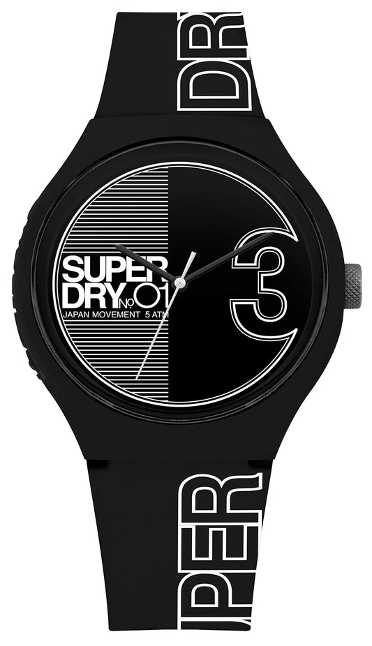 Superdry Herren Analog Quarz Uhr mit Silikon Armband SYG239BW