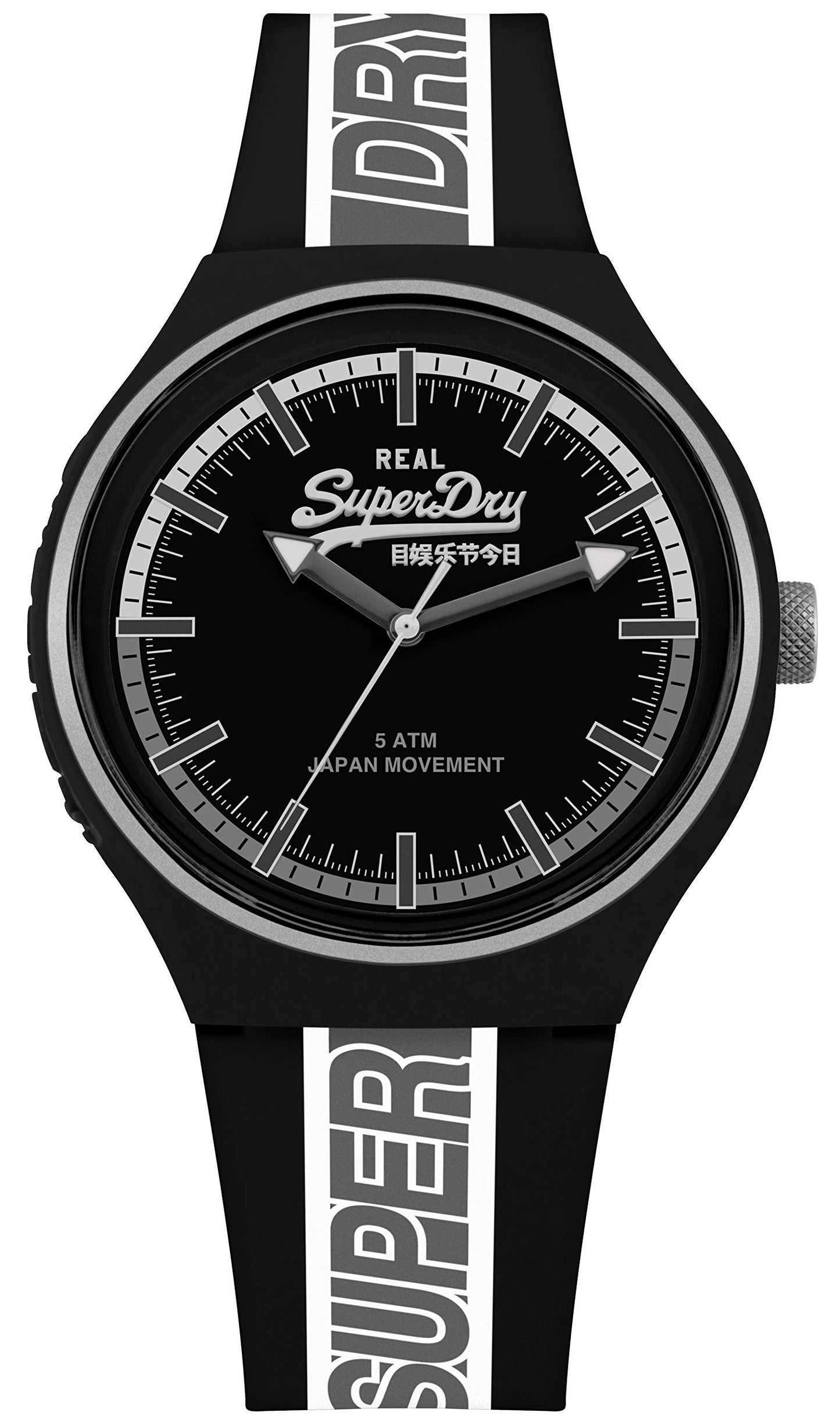 Superdry Herren Analog Quarz Uhr mit Silikon Armband SYG238BW