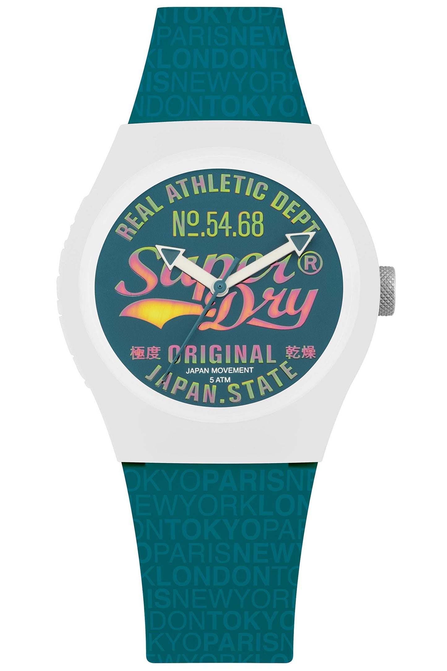 Superdry Damen Analog Quarz Uhr mit Silikon Armband SYL249AU