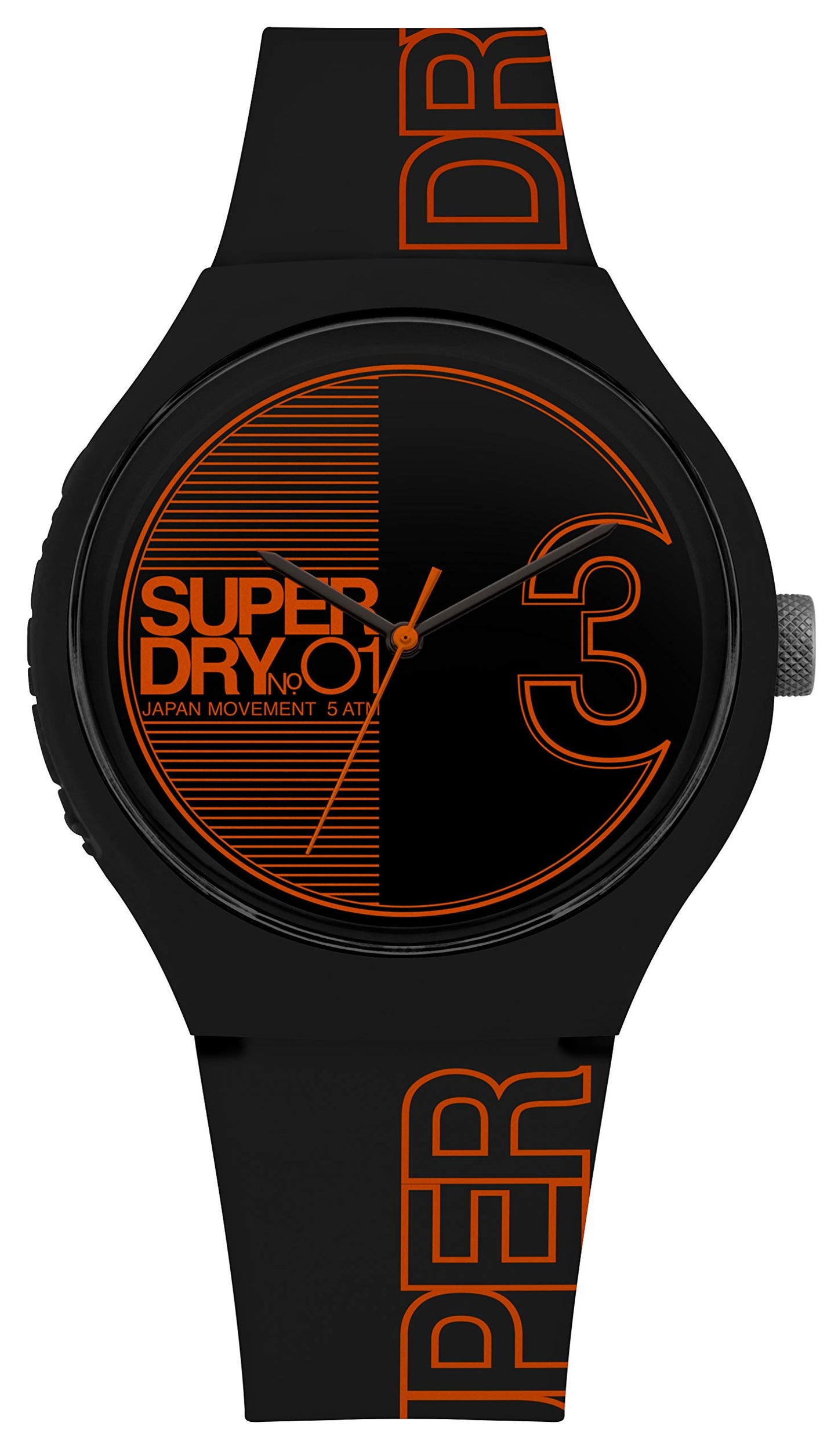 Superdry Herren Analog Quarz Uhr mit Silikon Armband SYG239BO