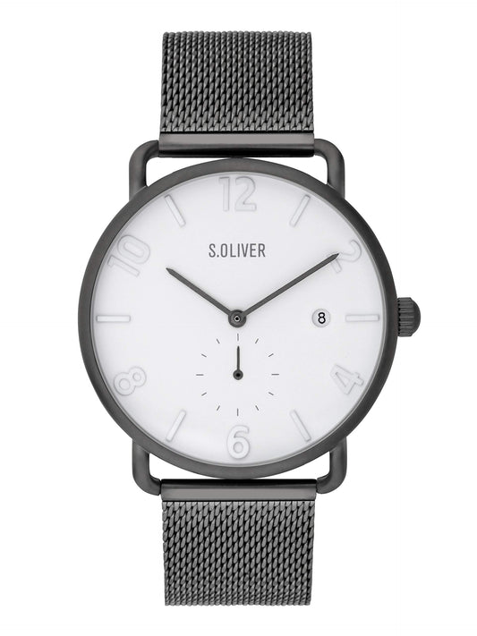 s.Oliver Herren Analog Quarz Uhr mit Edelstahl Armband SO-3719-MQ