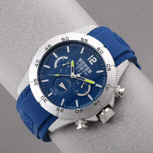 Superdry Herren Multi Zifferblatt Quarz Uhr mit Silikon Armband SYG257U