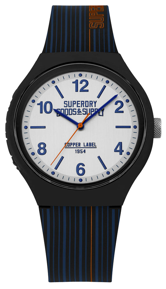 Superdry Herren Analog Quarz Uhr mit Silikon Armband SYG252U