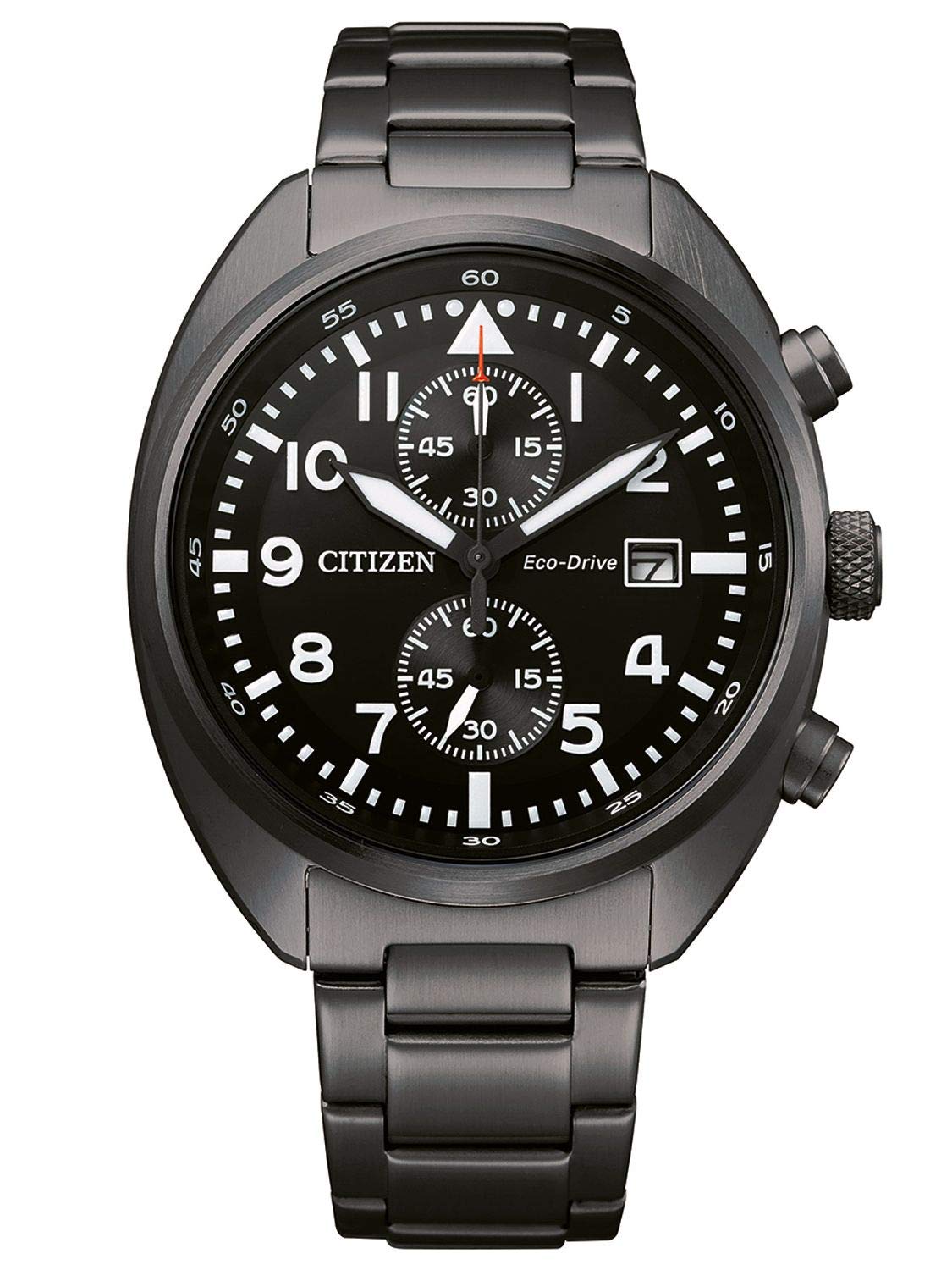 Citizen Herren Analog Eco-Drive Uhr mit Edelstahl Armband CA7047-86E