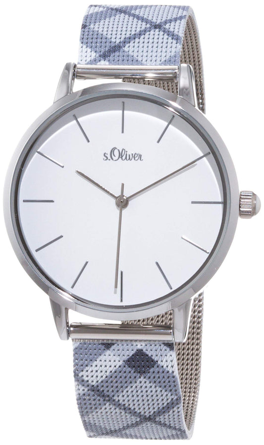 s.Oliver Damen Analog Quarz Uhr mit Edelstahl Armband SO-4203-MQ