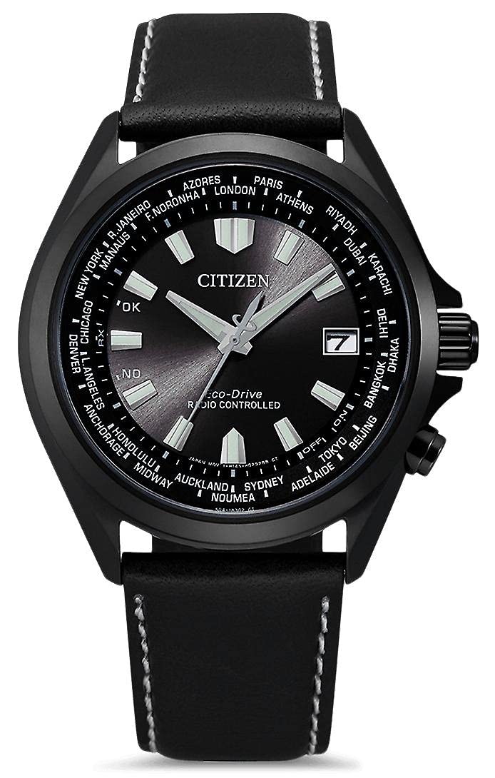 Citizen Herren Analog Eco-Drive Uhr mit Leder Armband CB0225-14E