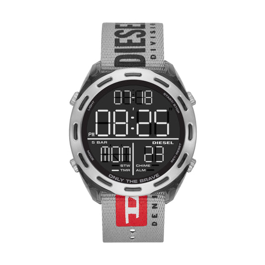 Diesel Herren Crusher Digital, 46 mm Gehäusegröße, Nylonuhr DZ1894