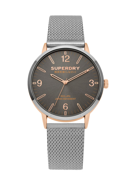 Superdry SYG259SM  Herren Analog Quarz Uhr mit Edelstahl Armband