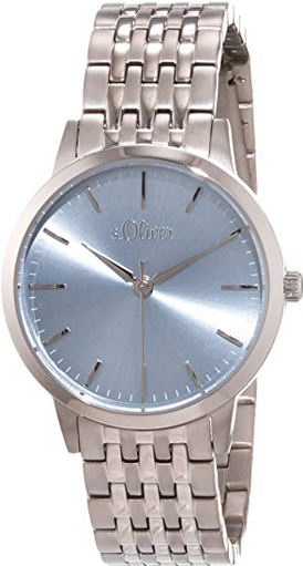 s.Oliver Damen Analog Quarz Uhr mit Titan Armband SO-4217-MQT