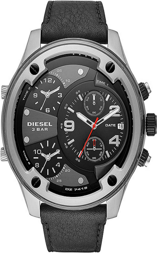 Diesel Herren Chronograph Quarz Uhr mit Leder Armband DZ7415