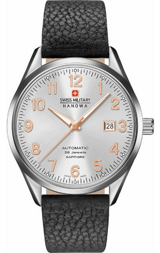 SWISS MILITARY-HANOWA Herren Automatik Uhr mit Leder Armband 05-4287.04.001