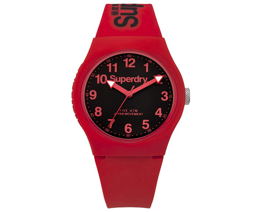 Superdry Herren Analog Quarz Uhr mit Silikon Armband SYG-SYG164RB