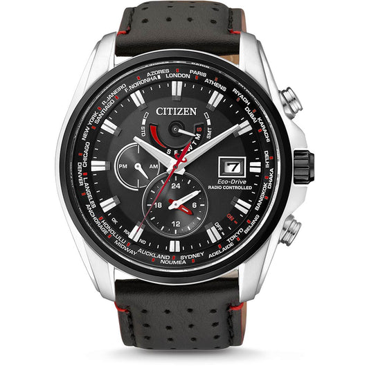 Citizen Herren Analog Eco-Drive Uhr mit Leder Armband AT9036-08E